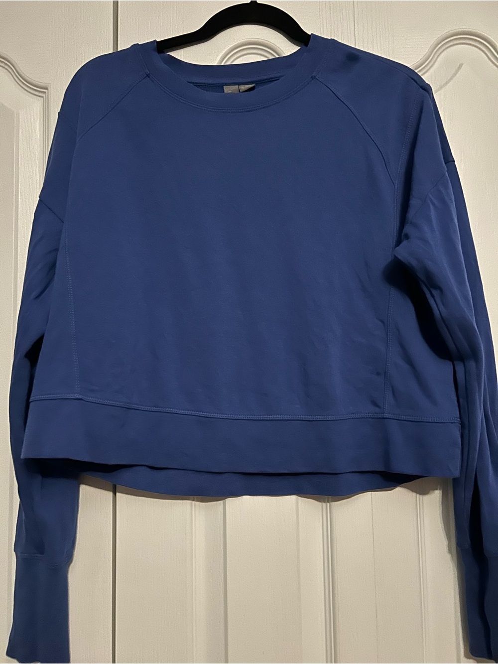Sweaty Betty Royal Blue Cropped Crewneck Sweatshirt